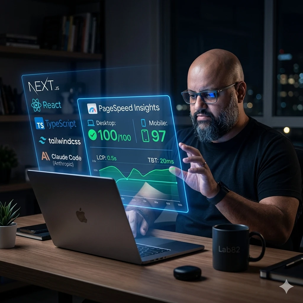 Como desenvolvi o novo site da Lab82 com Next.js e Claude Code